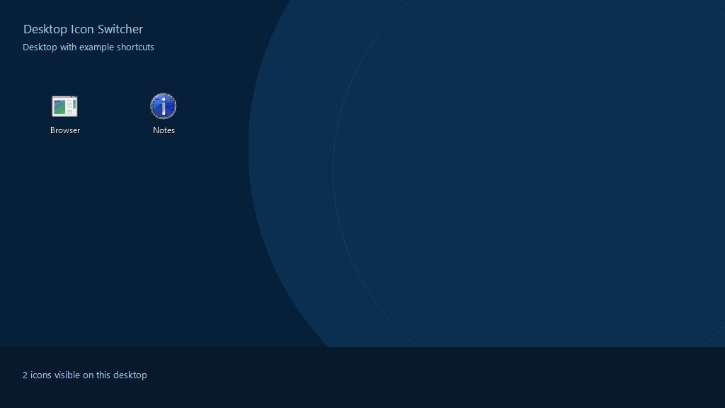 Sample desktop showing only selected icons